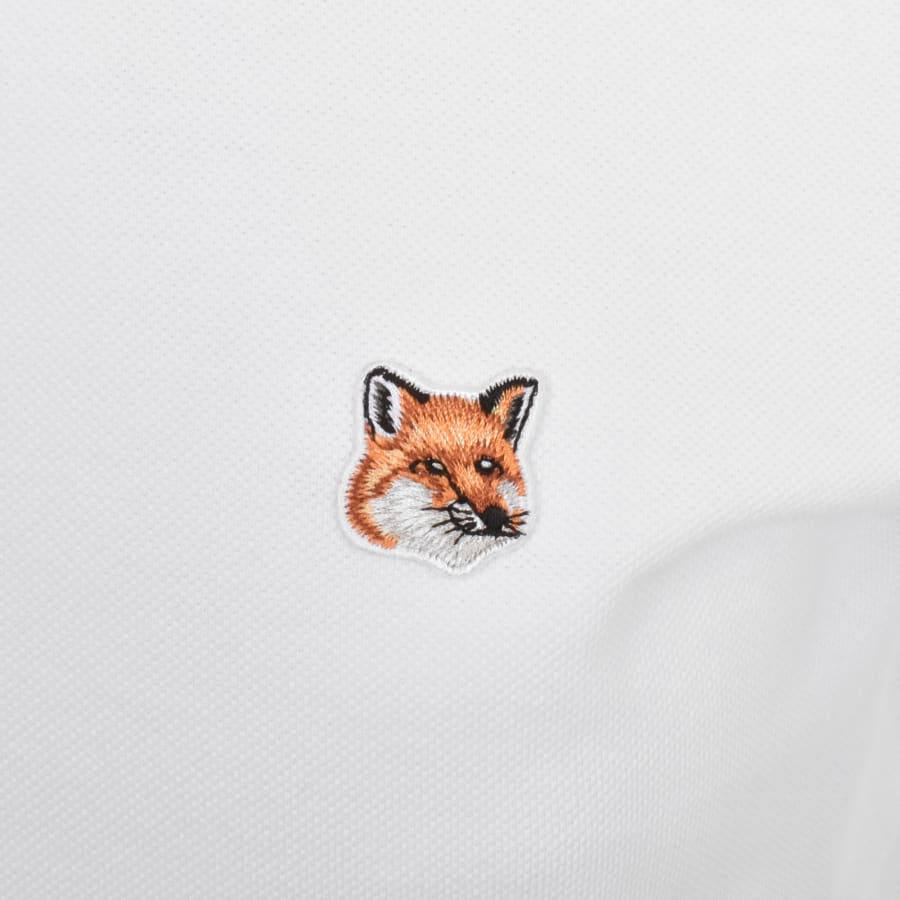 maison kitsune Fox Head ポロシャツ L ash tree Maison Kitsune Fox Head Polo T Shirt White | Mainline
